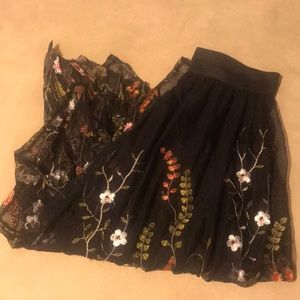 foral midi-maxi skirt